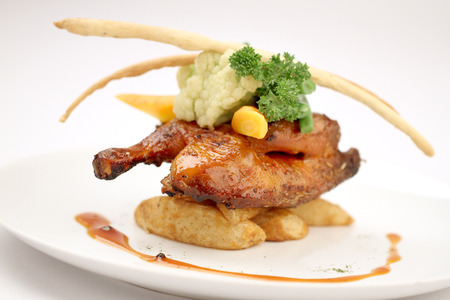 Grilled Baby Chickenの写真素材