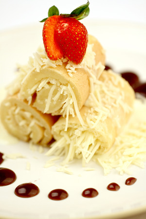 Cheese Roll Pancakeの写真素材