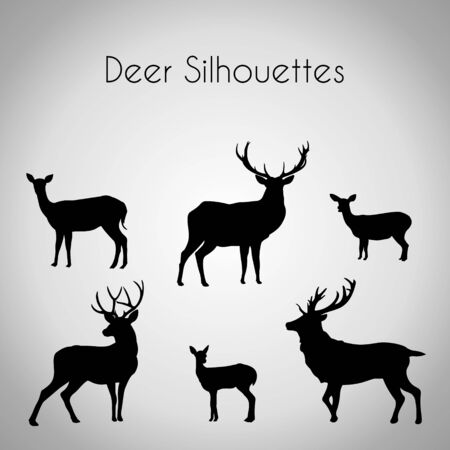 Deer Silhouette Art Packageのイラスト素材