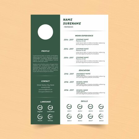 Simple resume CV templateのイラスト素材
