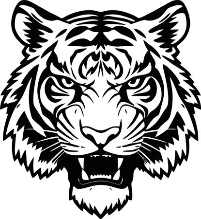 Tiger.Mascot Templates.Vector illustration ready for vinyl cutting.のイラスト素材