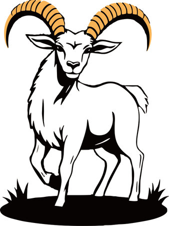 Goat.Mascot Templates.Vector illustration ready for vinyl cutting.のイラスト素材