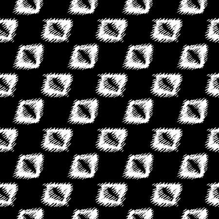 Vector hand-painted seamless pattern with ink brush strokes. Abstract background. Geometry.のイラスト素材