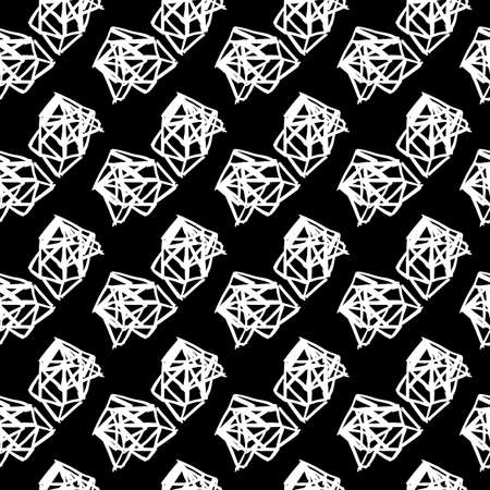 Vector hand-painted seamless pattern with ink brush strokes. Abstract background.のイラスト素材