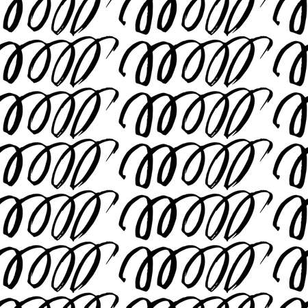 Vector hand-painted seamless pattern with ink brush strokes. Abstract background.のイラスト素材