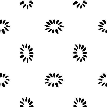 Vector hand-painted seamless pattern with ink brush strokes. Abstract background. Flowers.の写真素材