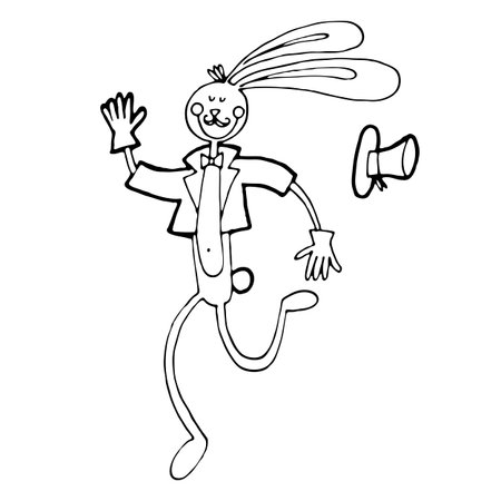 Vector illustration with Running White Rabbitのイラスト素材