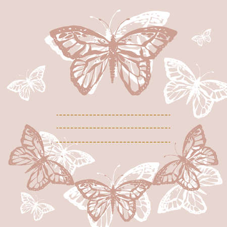 Vector illustration with butterflyのイラスト素材