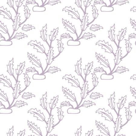 Vintage Vector hand-drawn seamless pattern with ethnic east floral ornament. Flowers. Abstract Background.のイラスト素材