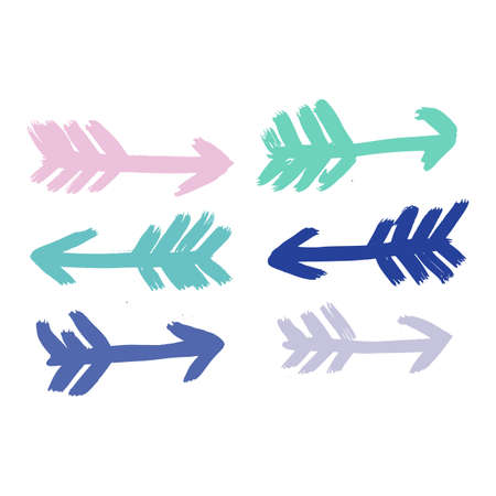 Vector hand-painted illustration with ink arrows. Abstract backgroundのイラスト素材