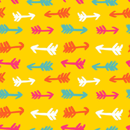 Vector hand-painted seamless pattern with ink arrows. Abstract backgroundのイラスト素材