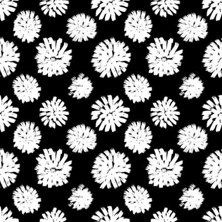 Vector hand-painted seamless pattern with ink brush strokes. Abstract background.のイラスト素材