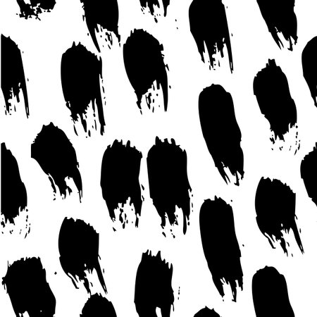 Vector hand-painted seamless pattern with ink brush strokes. Abstract background.のイラスト素材