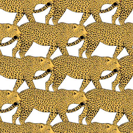 Leopard face tattoo ,Vector illustration, print fashionのイラスト素材