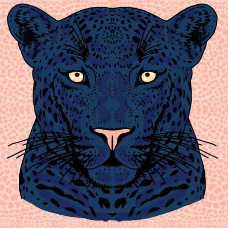 Leopard face tattoo ,Vector illustration, printのイラスト素材