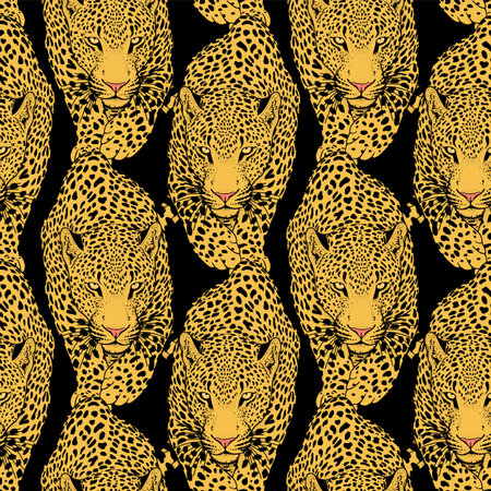 illustration of leopard, graphic vector animal, isolated tattoo symbolの写真素材