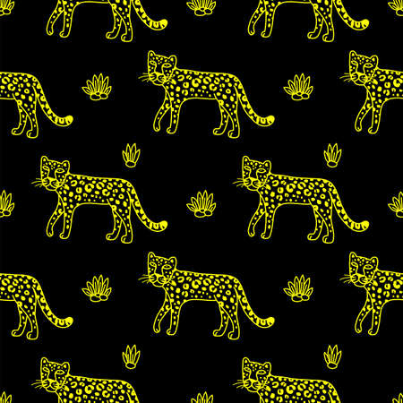 illustration of leopard, graphic vector animalのイラスト素材