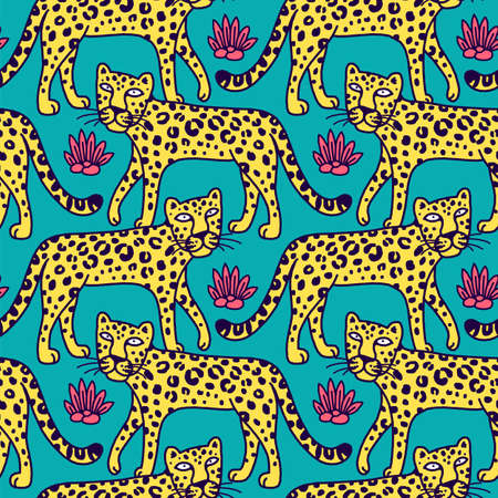 illustration of leopard, graphic vector animalのイラスト素材