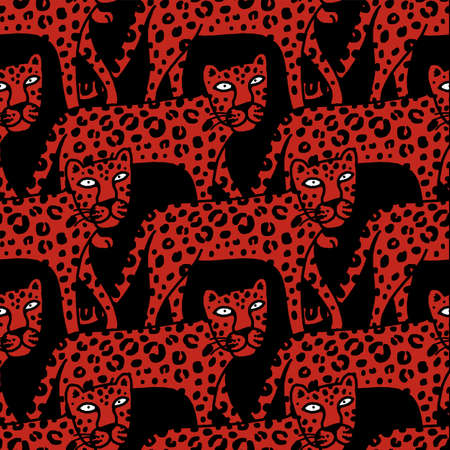 illustration of leopard, graphic vector animalのイラスト素材