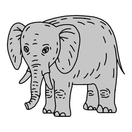 Cute elephant cartoon sittingのイラスト素材