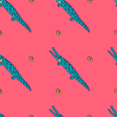 Funny crawling crocodile - vector.
