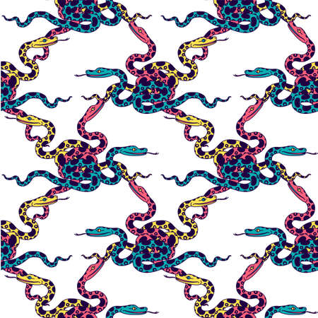 Vector illustration of tropical snakeのイラスト素材