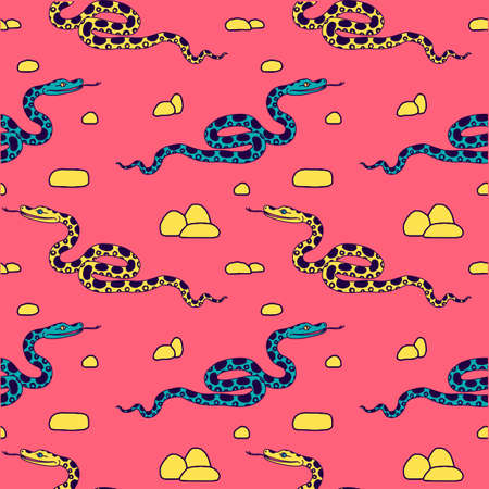 Vector illustration of tropical snakeのイラスト素材