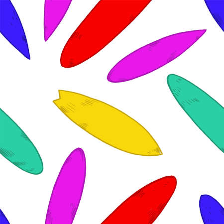 Set of surfboard silhouettes in scale,のイラスト素材