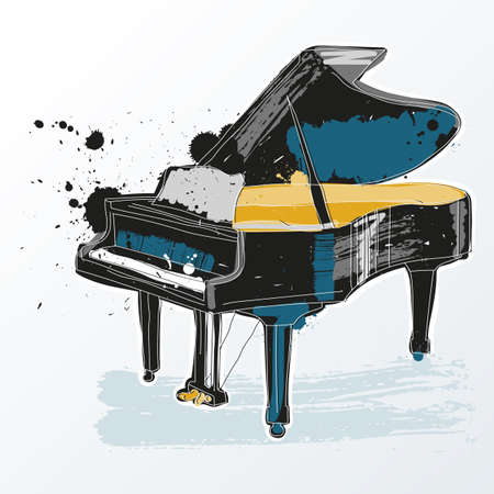 piano instrument musical iconのイラスト素材