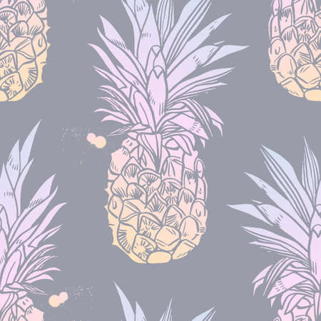 Pineapple tropical fruit. Vector object.のイラスト素材