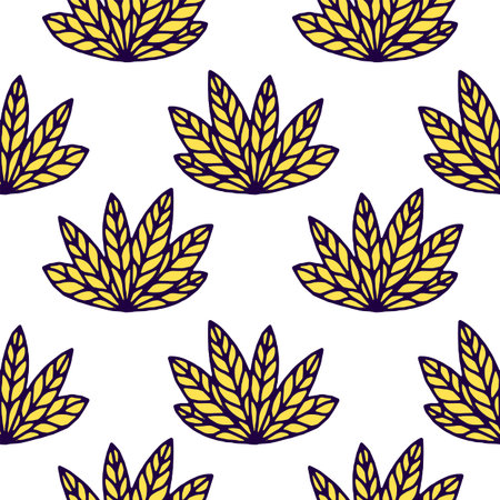 Seamless Tropical Jungle Palm Leaves Patternのイラスト素材