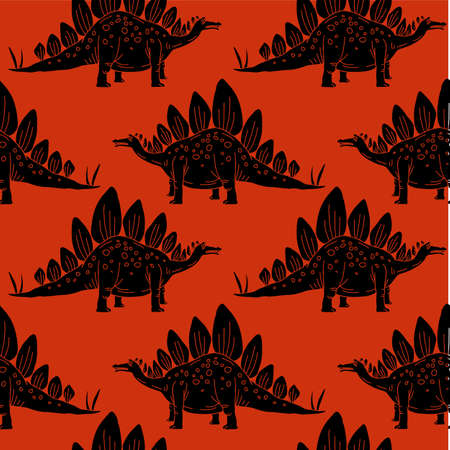 vector set silhouettes of dinosaur,animal illustrationのイラスト素材