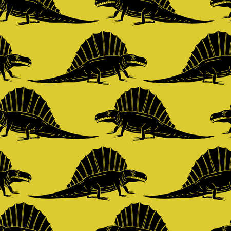 vector set silhouettes of dinosaur,animal illustrationのイラスト素材