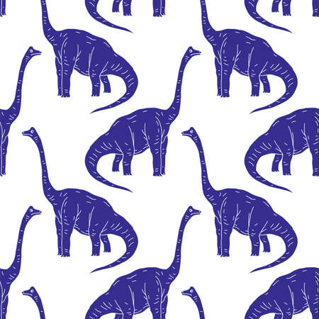 vector set silhouettes of dinosaur,animal illustration, retro pattern backgroundのイラスト素材