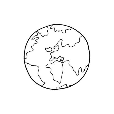 Hand drawn earthのイラスト素材