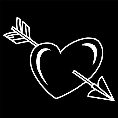 Hand drawn hearts. Design elements for Valentine s day.のイラスト素材