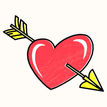 Hand drawn hearts. Design elements for Valentine s day.のイラスト素材