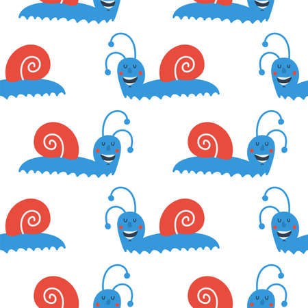 Vector cute seamless pattern with funny nailsのイラスト素材