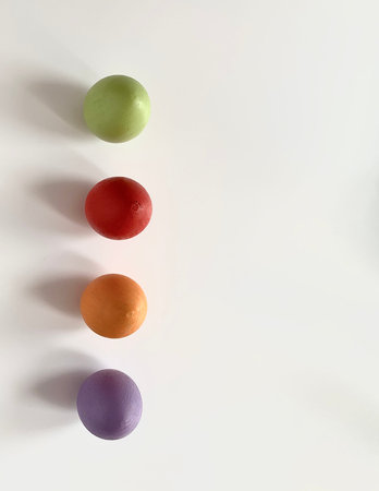 colored festive easter eggs on a colored background
