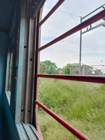 Outside view from window inside the Indian railways train