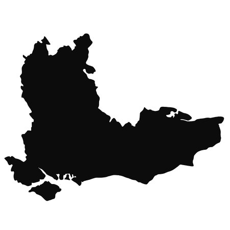 black map of South East England is a region of England,の写真素材