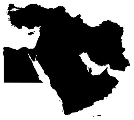 Middle East map, High detailed illustration map - solid Middle East countries Mapの写真素材