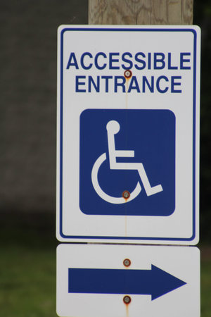 Sign indicating access for handicapped peoples