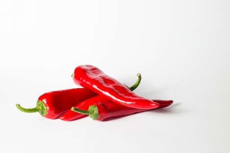 red sweet capa pepper on a white backgroundの写真素材