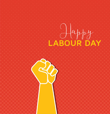 Happy International Labour Day on Red Backgroundのイラスト素材