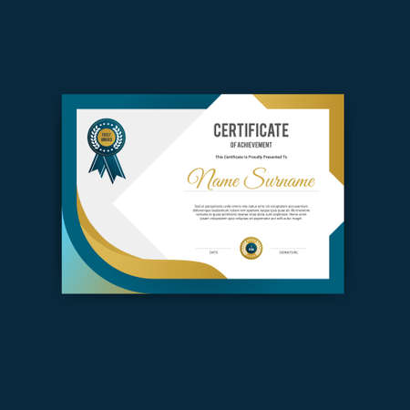 Abstract certificate template curve shape elegant vector templateのイラスト素材
