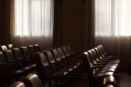 interior of a Congress Palace, audience .の写真素材