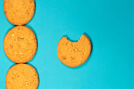 Home made peanut cookie bittenの写真素材
