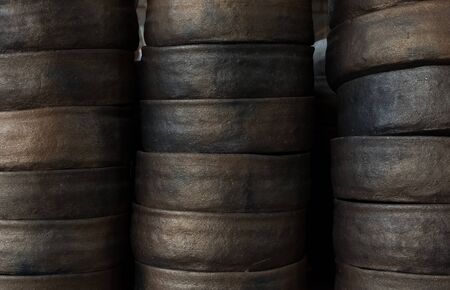 handmade ornaments, baskets, jugsの写真素材