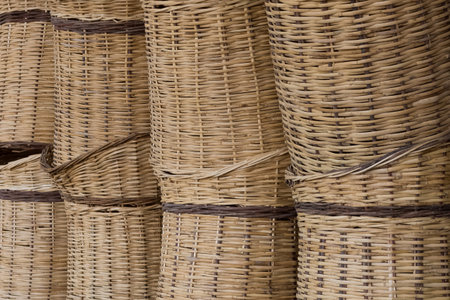 handmade ornaments, baskets, jugsの写真素材